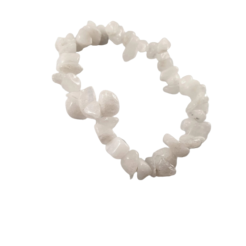 White Quartz Gemstone Chip Bracelet Gemwaith