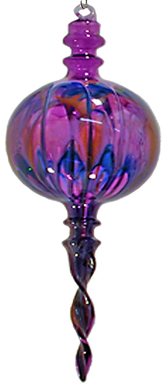 Handmade Blown Glass Bauble - Purple Gemwaith