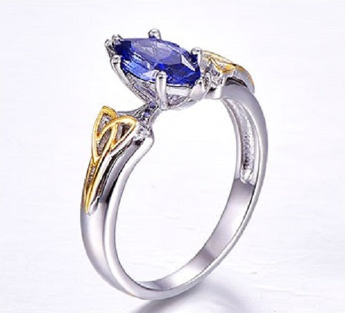 Tanzanite Marquise Solitaire 925 Sterling Silver Ring Gemwaith