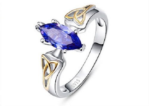 Tanzanite Marquise Solitaire 925 Sterling Silver Ring Gemwaith