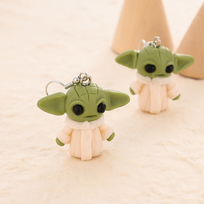 Baby Yoda Earrings - 100% Handmade Polymer Clay Gemwaith