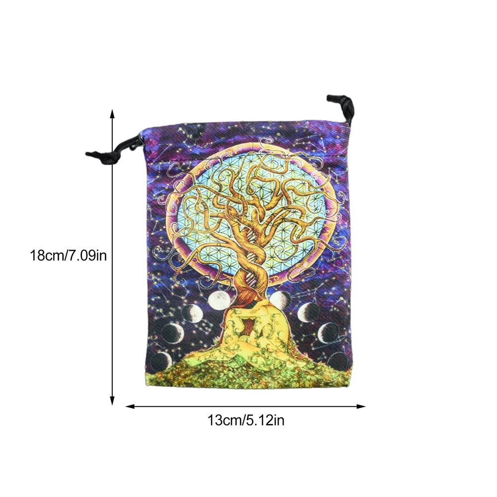 Colourful Tree Of Life Velvet Bag Tarot Card Storage Bag Gemwaith