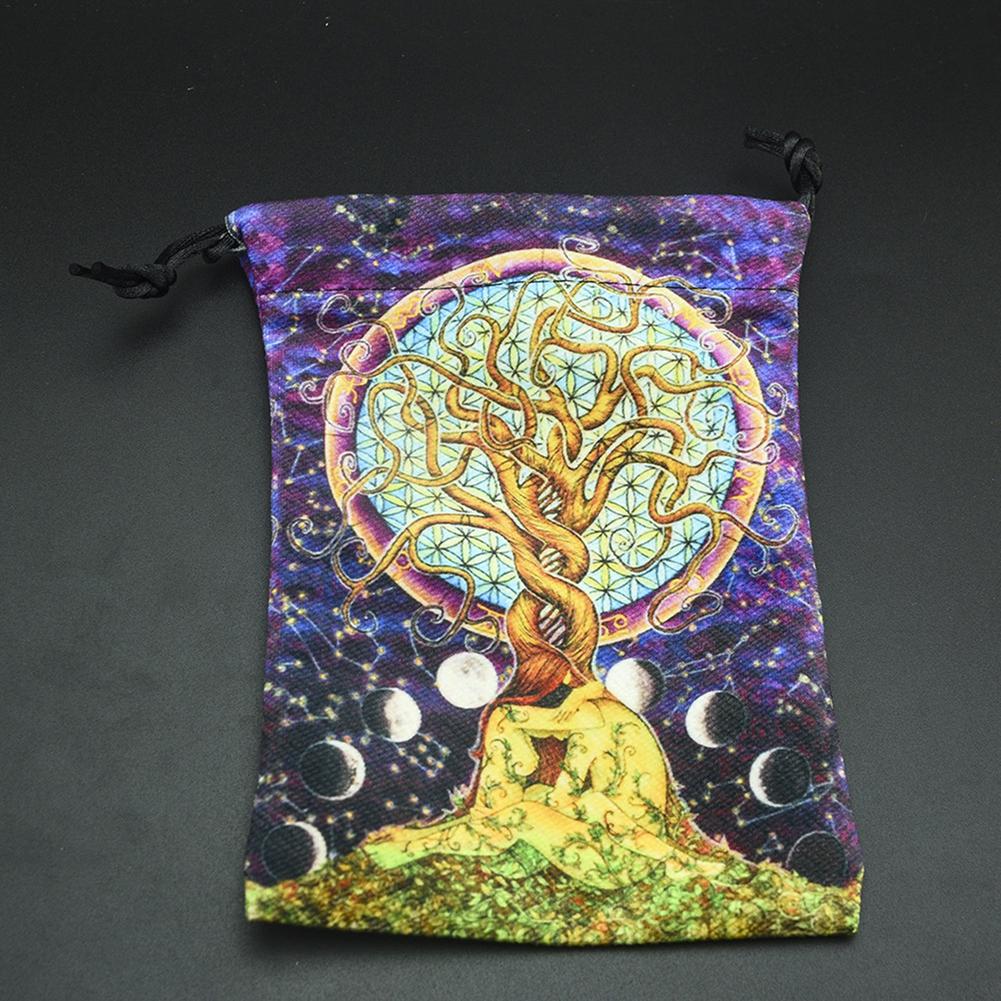 Colourful Tree Of Life Velvet Bag Tarot Card Storage Bag Gemwaith