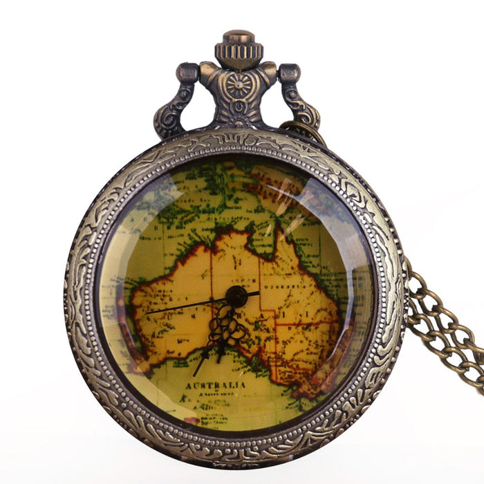 Steampunk Australian Map Pocket Watch in Bronze Gemwaith