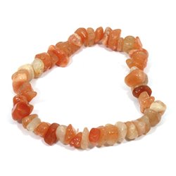 Red Aventurine Gemstone Chip Bracelet Gemwaith